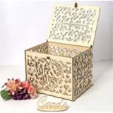 👉 Trouwkaart houten klein active DIY Mooie Doos Geschenkdecoratie Doos, Maat: