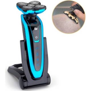 👉 Scheerapparat blauw active mannen elektrisch scheerapparaat Oplaadbare scheermachine Waterproof Razor (blauw)