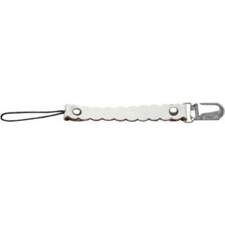 👉 Speen wit metalen active baby's 3 STKS Wave Lederen Baby Korte Fopspeen Clip Ketting Tepelhouder Sluitingen (Wit)
