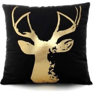 👉 Kussenslop active Vrolijk Kerstfeest Kussensloop Goudfolie Afdrukken Sofa Taille Gooi Kussenhoes Koffie Winkel Decoratief 43cm x (18)