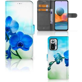 👉 Orchidee blauw Xiaomi Redmi Note 10 Pro Hoesje - Cadeau voor je Moeder 8720632979629