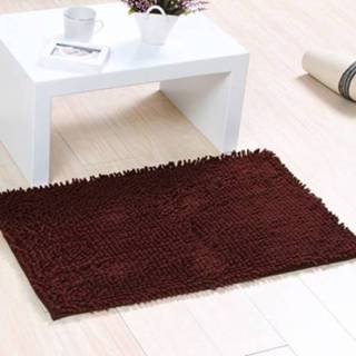 👉 Tapijt antislip active Chenille Shaggy Zacht Wateropname Slaapkamer Badkamer Keuken Mat, Afmeting: 50 x 80 cm (Koffie)