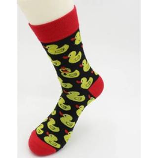 Sock zwart active Katoenen Personality Tide Socks Cartoon Tube Socks, Maat: One Size (Zwart)