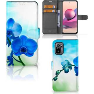Xiaomi Redmi Note, 10 4G Hoesje Orchidee - Cadeau voor je Moeder blauw Orchidee blauw Xiaomi Redmi Note 10S | 10 4G Hoesje - Cadeau voor je Moeder 8720632813282