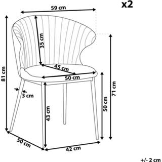 👉 Eetkamer stoel fluweel grijs Eetkamerstoel set van 2 AUGUSTA 4251682228985
