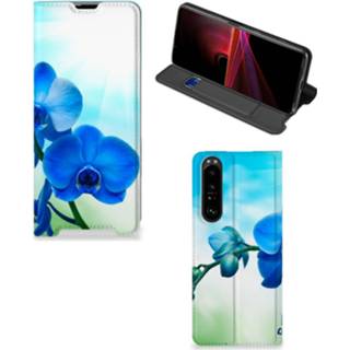 👉 Orchidee blauw Sony Xperia 1 III Smart Cover - Cadeau voor je Moeder 8720632994264