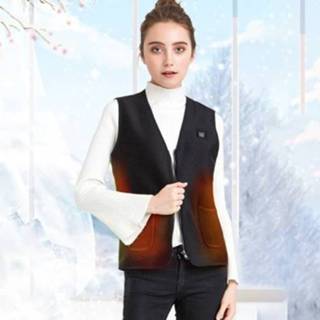 👉 Zwart fluwelen XXL active mannen vrouwen Plus binnenkant en Intelligent opladen Verwarmingsvest Warme kleding (kleur: Maat: XXL)