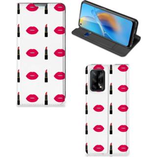 👉 Lippenstift OPPO A74 4G Hoesje met Magneet Lipstick Kiss 8720215172256