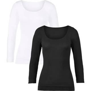 👉 Vrouwen multicolor zwart kunstvezels Set van 2 thermoshirts Janastyle 4260035127387