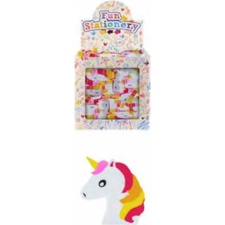 👉 Uitdeelcadeautje kunststof multikleur Uitdeelcadeautjes - Gummen Model: Unicorn In Traktatiebox (160 5050203590278