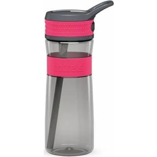 👉 Drinkfles grijs kunststof Boddels Een Drinkbeker - 0,6 Liter Grijs/framboos 4260570970240