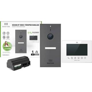 👉 Bastion BA.KIT.UN.ANT.WHT Buitenunit voor, Binnenunit voor Video-deurintercom LAN Eengezinswoning Antraciet, Wit