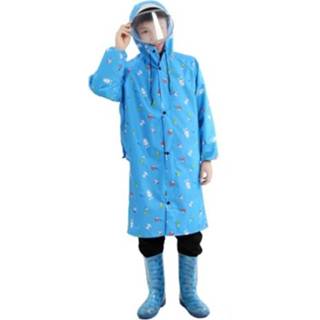 👉 Regenponcho XXL active Studentenregenjas met dubbele rand, uitéén stuk, maat: (konijnblauw)