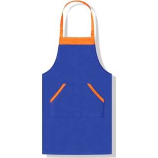 👉 Schort polyester saffier active Effen kleur huisschort aangroeiwerende eenvoudige voor volwassenen (saffier)