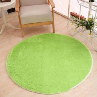 👉 Carpet donkergroen antislip active kinderen KSolid Round Soft Fleece Mat Area Rug Kids Bedroom Deurmatten, Afmeting: Diameter: 100cm (Candy Green)