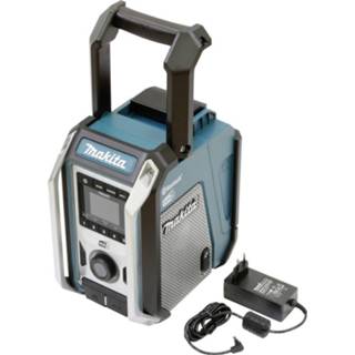 👉 Makita DMR115 Bouwradio DAB, DAB+ AUX, Bluetooth, USB Spatwaterbestendig, Stofvast Turquoise, Zwart, Zilver