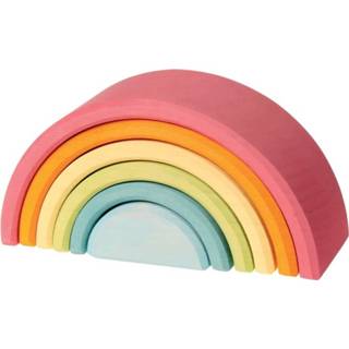 👉 Pastel hout multikleur Grimm's Rainbow, 6 pieces 4048565107013