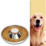 👉 Hondenvoerbak active voor honden Roestvrijstalen bak langzaam voer Dierenbenodigdheden, afmeting: 26cm