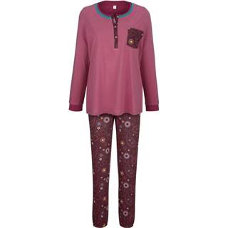 👉 Pyjama blauw katoen vrouwen rood Blue Moon Rozenhout::Bordeaux 4055706394454 4055706394577