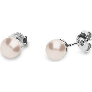 👉 Oorsteker roze zilveren parel small active Spark Pearl Studs Oorstekers met Crème 8718728062614