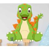 Muursticker groen Post NL nederlands Dino zittend dinosaurusontwerp