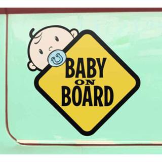 👉 Bord geel Post NL nederlands baby's jongens Baby aan boord sticker met schattige jongen