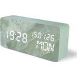 👉 Klok grijs marmer active LED elektronische geluidsregeling wekker eeuwigdurende kalender patroon