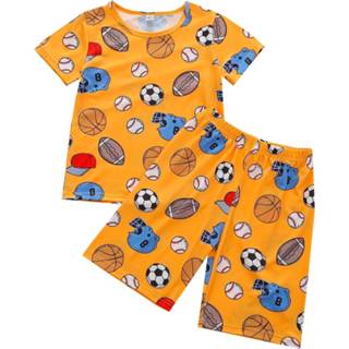 Jongenspyjama polyester mosterd geel jongens Schattig Volledig geprint Pyjamas