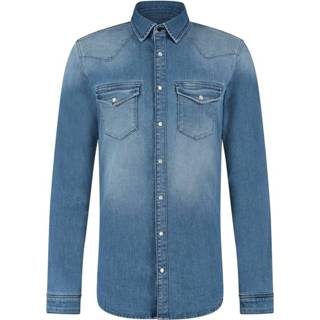 👉 Blous XS male blauw Blouse Licht Denim