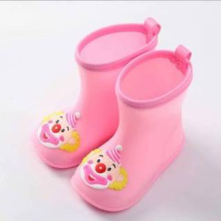 👉 Snoep roze rubber active kinderen cartoon regenschoenen kleur regenlaarzen, maat: binnenlengte 18,5 cm (roze clown)