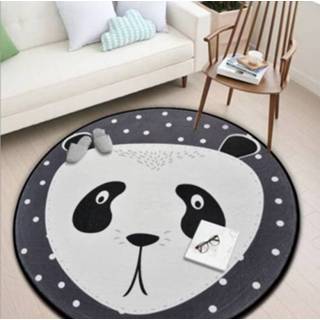 👉 Tapijt active kinderen Cartoon Dier Rond Kinderkamer Computer Stoel Home Decor Zacht Slaapkamer Tapijt, Maat: Diameter 60 cm (Panda)