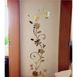 👉 Muursticker zwart paars acryl active 3D Muurstickers Bloemvorm Modieus Afneembaar Waterdicht DIY Woondecoratie, Maat: 180x54CM (Zwart + Links)