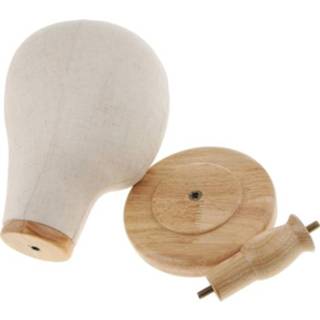 👉 Pruik canvas kurk houten active mannen Haar Pruiken Uitbreiding Maken Hoeden Caps Display Blok Mannequin Hoofd Model Afneembare Stand