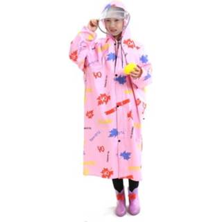 👉 Regenjas roze XXL active kinderen Double Brim Student regenponcho uitéén stuk, maat: (Maple Leaf Pink)