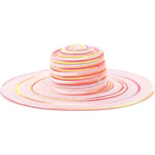 👉 L vrouwen roze Tie-dye woven hat