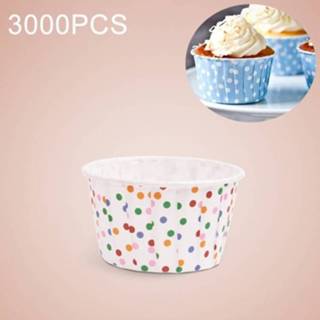 👉 Cupcake active 3000 STKS Kleurrijke stippen patroon ronde laminering Cake Cup vormpjes Chocolade Liner bakken Cup, grootte: 5 x 3,8 3 cm 6922201813286