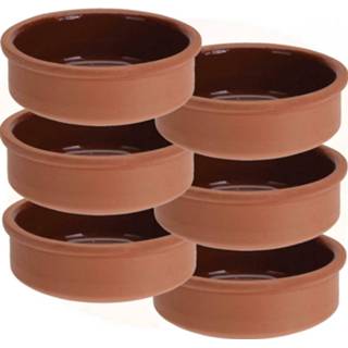 👉 Terracotta 6x Tapas serveerschaaltjes 500 ml 12 cm