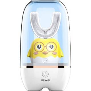 👉 Tandenborstel gele active kinderen JIEWA Smart Sonic Opladen Desinfectie U-vormige Automatische mondtype Elektrische 2-6 jaar oud (kleine kip)