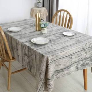 👉 Tafelkleed grijs linnen houten active Vintage populaire rechthoekige graan stofdicht restaurant tafelkleed, afmeting: 100x140cm (grijs)