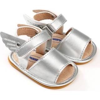 👉 Babyslofjes PU zilver active baby's Babymeisjessandalen Pasgeboren Wings Angel (zilver)