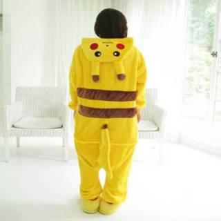 👉 Pyjama m active vrouwen mannen Volwassenen Animal Set Cartoon Dames Heren Winter Unisex Flanel Stitch Pyjama, Kleur: Pikachu (M)