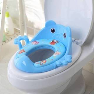 👉 Toiletbril blauw active baby's Toilettraining Baby Reizen Potje Seat Draagbare Babykamer Potten Cartoon toilet (blauw)