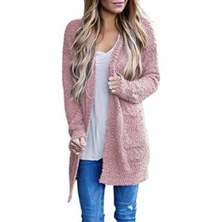 👉 Sweater roze m active Grain Fleece Double Pocket Cardigan (Kleur: Maat: M)