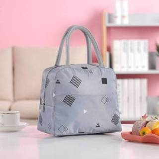 👉 Lunchbox grijs active Draagbare waterdichte gewatteerde met koude isolatie (geometrie grijs)