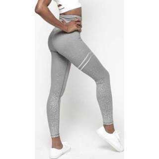 👉 Paillet grijs gouden l active Glitter pailletten Slash vierkleurige strakke broek (kleur: maat: L)