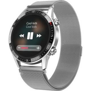 👉 Smartwatch zilveren active Q88 1,28 inch touchscreen dual-mode bluetooth smartwatch, ondersteuning slaapmonitor / hartslagmeter bloeddrukmonitoring (zilveren milanese band)