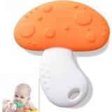 👉 Bijtring oranje siliconen active baby's kinderen Baby Tanden Kiezen Producten (Oranje Paddestoel)