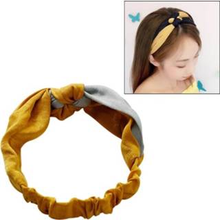 👉 Hoofdband geel grijs groen elastische active vrouwen Mode Eenvoudige Cross Boog Patchwork Elegante Haar Houder Ornament Bandana Haarbanden (Geel + groen)