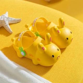 👉 Zachte pantoffel geel active kinderen Zomerse pantoffels met gaten voor die tenen omwikkelen, maat: 24/25 (geel)