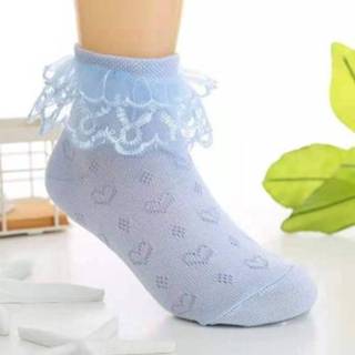 👉 Snoep blauw active peuters baby's meisjes 3 paar kanten lente herfst zomer dans baby sokken, maat: 22-24cm (blauw)